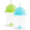 imageMunchkin Any Angle Weighted Toddler Straw Cups with Click Lock Lid 10 Ounce 2 Pack PinkPurpleBlueGreen