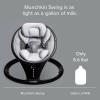 imageMunchkin Baby Swing Portable and Lightweight Bluetooth Enabled Electric Infant Rocker with Natural Sway in 5 Ranges of Motion Newborn Nursery Essentials BlackGreySwing