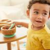 imageMunchkin Bambou Open Training Cup Suction Bowl and Spoon Set for Babies and Toddlers NonToxic Bamboo and FoodGrade Silicone