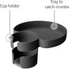 imageMunchkin Car Seat Travel Tray with Miracle 360 SpillProof Sippy Cup Set  Toddler Travel Accessory for MessFree Snacking and Drinking BlackWhiteGreySippy Cup  Travel Tray