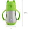 imageMunchkin Cool Cat Sippy Cup for Toddlers Stainless Steel Straw Cup 8 Ounce PurpleGreen