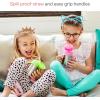 imageMunchkin Cool Cat Sippy Cup for Toddlers Stainless Steel Straw Cup 8 Ounce PurpleGreen