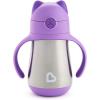 imageMunchkin Cool Cat Sippy Cup for Toddlers Stainless Steel Straw Cup 8 Ounce PurplePurple
