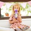 imageMunchkin Cool Cat Sippy Cup for Toddlers Stainless Steel Straw Cup 8 Ounce PurplePurple