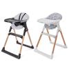 imageMunchkin Float Baby High Chair Foldable and Easy to Clean for Babies and Toddlers White with Wooden LegsWhiteBlack