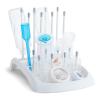 imageMunchkin Fold Baby Bottle Drying Rack and Bristle Bottle Brush Cleaning Essentials Set WhiteGrey1 Count Pack of 1