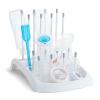 imageMunchkin Fold Baby Bottle Drying Rack and Bristle Bottle Brush Cleaning Essentials Set WhiteGrey3 Piece Set