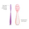 imageMunchkin Gentle Dip Baby Spoons for Self Feeding and Baby Led Weaning 3 Pack PinkPurpleCoralPurple