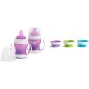 imageMunchkin Gentle Transition Sippy Trainer Cup 4 Ounce 2 Pack Blue ampamp Gentle Transition Sippy Cup with Trainer Handles 10 Ounce BlueCup  3pk Suction Bowls