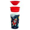 imageMunchkin Glow in The Dark Toddler Sippy Cup with Miracle 360 Spoutless Spill Proof Drinking Edge 9 Ounce Astronaut RedAstronaut
