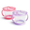 imageMunchkin Happy Snacker Toddler Cups and Snack Containers  7oz Any Angle Weighted Straw Trainer Cup and 9oz Snack Catchers GreenBluePinkPurple
