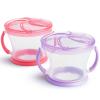 imageMunchkin Happy Snacker Toddler Cups and Snack Containers  7oz Any Angle Weighted Straw Trainer Cup and 9oz Snack Catchers GreenBluePurplePink