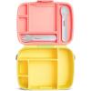 imageMunchkin Lunch Bento Box for Kids and Toddlers Includes Stainless Steel Utensils BPAFree 18 Months and Up BlueGreenYellowYellow