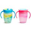 imageMunchkin Miracle 360 Trainer Sippy Cups with Handles Spill Proof 7 Ounce Tropical Swirl 2 Pack BluePink