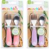 imageMunchkin Raise Toddler Fork and Spoon Utensil Set Rest Keeps Tip Off Table BPA Free 4 Pack BlueGreenPinkPurple