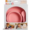 imageMunchkin Silicone Baby Feeding Set Toddler Suction Bowl Plate and Spoon Baby Led Weaning and Infant Self Feeding Cest Silicone Mealtime Set 4 Months and Up BPA Free MintCoral