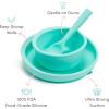 imageMunchkin Silicone Baby Feeding Set Toddler Suction Bowl Plate and Spoon Baby Led Weaning and Infant Self Feeding Cest Silicone Mealtime Set 4 Months and Up BPA Free MintMint