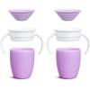 imageMunchkin Sippy Cup for 6 Month Old and Up Spill Proof Miracle 360 Toddler Cups with Transition Handles 7 Ounce 2 Pack BlueGreenLilac 2 Count