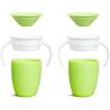 imageMunchkin Sippy Cup for 6 Month Old and Up Spill Proof Miracle 360 Toddler Cups with Transition Handles 7 Ounce 2 Pack BlueGreenLime 2 Count
