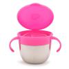 imageMunchkin Snack Stainless Steel Snack Catcher Cup with Lid 9 Ounce Pink 1 PackPink