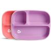 imageMunchkin Splash 4 Piece Toddler Divided Plate and Bowl Dining Set PinkPurple4 Piece Set