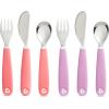 imageMunchkin Splash Toddler Fork Knife and Spoon Utensil Set 6 Pack PinkPurple6 Piece Set