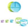 imageMunchkin Stay Put Suction Plates for Baby and Toddler 3 Divided Sections  PinkPurpleBlueGreen