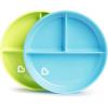 imageMunchkin Stay Put Suction Plates for Baby and Toddler 3 Divided Sections  PinkPurpleBlueGreen