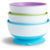 imageMunchkin Stay Put Suction Plates for Baby and Toddler 3 Divided Sections  PinkPurpleBlueGreen