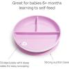 imageMunchkin Stay Put Suction Plates for Baby and Toddler 3 Divided Sections  PinkPurplePinkPurple