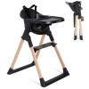 imageMunchkin Float Baby High Chair Foldable and Easy to Clean for Babies and Toddlers White with Wooden LegsBlack