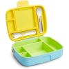 imageMunchkin Lunch Bento Box for Kids and Toddlers Includes Stainless Steel Utensils BPAFree 18 Months and Up BlueGreenYellowGreen
