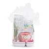 imageMunchkin New Beginnings Baby Gift Set Includes Feeding Utensils Divided Plates Bottle Brush Bath Toy and Teether BluePink