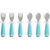imageMunchkin Raise Toddler Fork and Spoon Utensil Set Rest Keeps Tip Off Table BPA Free 4 Pack BlueGreenBlue