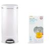 imageMunchkin STEP Diaper Pail Powered by Arm ampamp Hammer 1 in Odor Control AwardWinning Includes 7 Snap Seal ampamp Toss Bags 1 Starter Refill Ring and 1 PUCK Baking Soda CartridgeDiaper Pail  6pk Refills