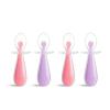 imageMunchkin Silicone Scoop Trainer Spoons with Choke Guard for Baby Led Weaning 4 Count PinkPurplePinkPurple