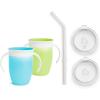 imageMunchkin Sippy Cup for 6 Month Old and Up Spill Proof Miracle 360 Toddler Cups with Straw and Open Sipper Lids 7 Ounce 5pc BlueGreen