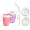 imageMunchkin Sippy Cup for 6 Month Old and Up Spill Proof Miracle 360 Toddler Cups with Straw and Open Sipper Lids 7 Ounce 5pc PinkPurple