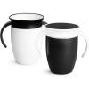 imageMunchkin Sippy Cup for 6 Month Old and Up Spill Proof Miracle 360 Toddler Cups with Transition Handles 7 Ounce 2 Pack BlackWhite7 Ounce