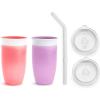 imageMunchkin Sippy Cups for Toddlers 13 Spill Proof Miracle 360 Cup with Straw and Open Sipper Lids 10 Ounce 5pc PinkPurple