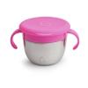 imageMunchkin Snack Stainless Steel Snack Catcher Cup with Lid 9 Ounce Pink 1 PackPink