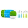 imageMunchkin Splash Toddler Dining Set  Includes Divided Plates Bowls and Utensils 10pc Set BlueGreen