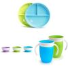 imageMunchkin Stay Put Suction Plates for Baby and Toddler 3 Divided Sections  PinkPurpleBlueGreen
