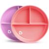 imageMunchkin Stay Put Suction Plates for Baby and Toddler 3 Divided Sections  PinkPurplePinkPurple