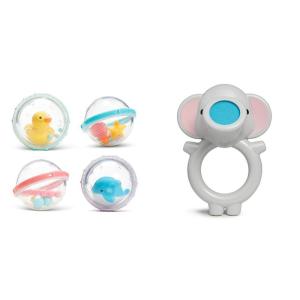 imageMunchkin 4 Count Float ampamp Play Bubbles and Bubble Bestie Elephant Bubbler Bath Toys