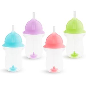 imageMunchkin Any Angle Weighted Toddler Straw Cups with Click Lock Lid 10 Ounce 2 Pack PinkPurpleBlueGreenPinkPurple