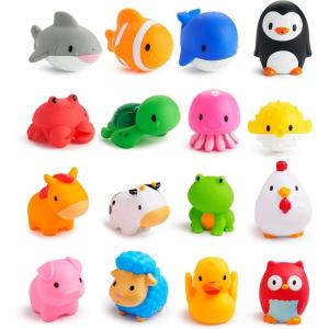 imageMunchkin Baby Bath Toy Squirts for Babies and Toddlers 9 Months and Up Farm and Ocean Animal Squirters 16 PackOcean  Farm