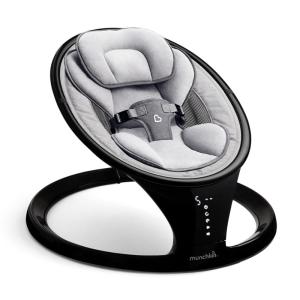imageMunchkin Baby Swing Portable and Lightweight Bluetooth Enabled Electric Infant Rocker with Natural Sway in 5 Ranges of Motion Newborn Nursery Essentials BlackGreySwing