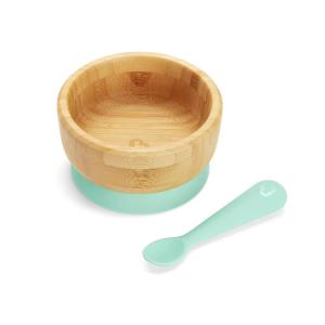 imageMunchkin Bambou Suction Bowl and Silicone Spoon for Babies and Toddlers NonToxic BambooBowl and Spoon