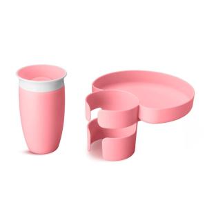 imageMunchkin Carseat Tray  Toddler Travel ampamp Road Trip Accessory for MessFree Snacking in The Car GreyPink